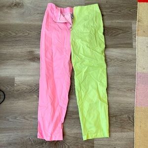 Split colored pants